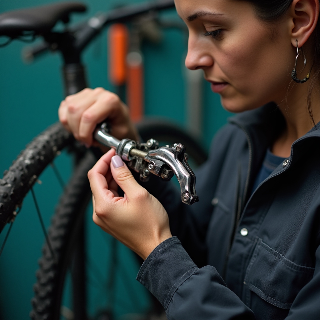 Mechanik regulujący zacisk hamulca rowerowego kluczem imbusowym